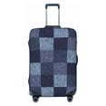thumbnail image 1 of Easygdp Blue Gingham Buffalo Check Print Elastic and Washable Suitcase Protective Cover with Hidden Zipper Fits 18-32 inch Luggage -X-Large, 1 of 9