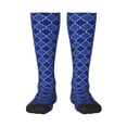 thumbnail image 1 of Easygdp Blue Gold Grid Lantern Shapes Fashionable Adult Sockings&Sports Sockings&Breathable Sockings, Non-Pilling,Contrasting Color Design, 1 of 9
