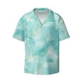 thumbnail image 1 of Easygdp Blue Marble Men's Casual Short-sleeved Shirt with Pocket and Button Suitable for Beach Vacation Leisure - Large, 1 of 7