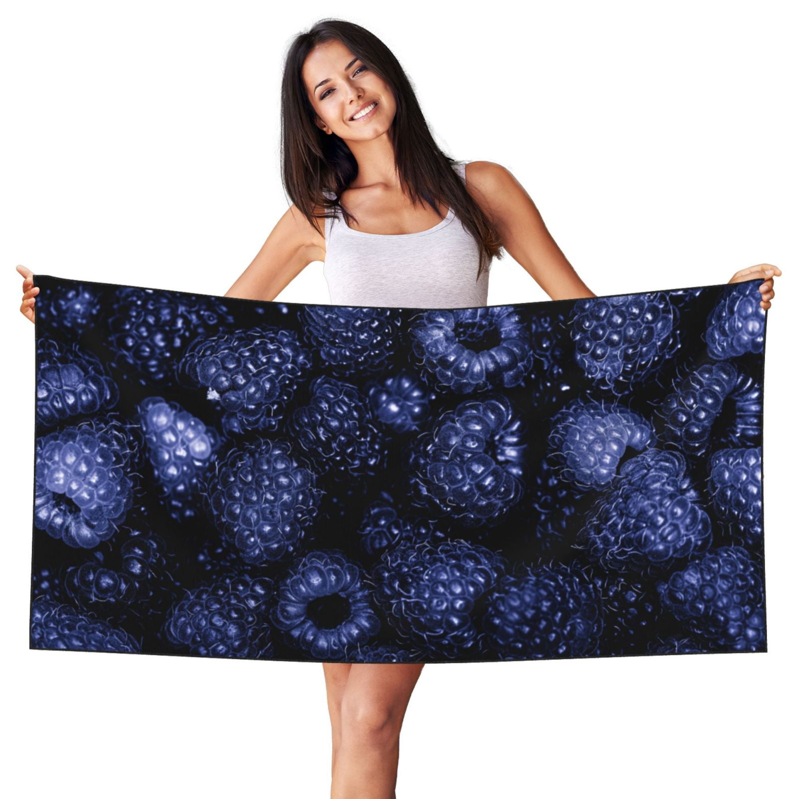 Easygdp Blue-Purple Raspberries Beach Towel 27.5X55 Inches Quick Dry ...