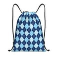 thumbnail image 1 of Easygdp Blue Squares Drawstring Backpack, Beach Sackpack, Travel Sackpack Lightweight for Sports, Gym, Travel, Swimming - Medium, 1 of 9