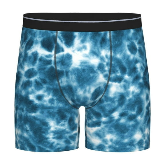 Easygdp Blue Tie Dye Men's Boxer Briefs Men’s Underwear Boxer Briefs for Men