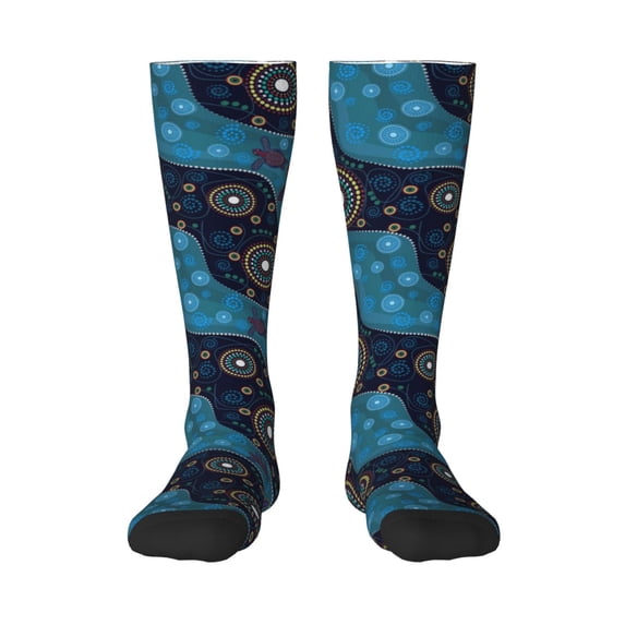 Easygdp Bohemian Turtle Soccer Socks Sport Knee High Socks Calf Compression Athletic Socks for Men and Women