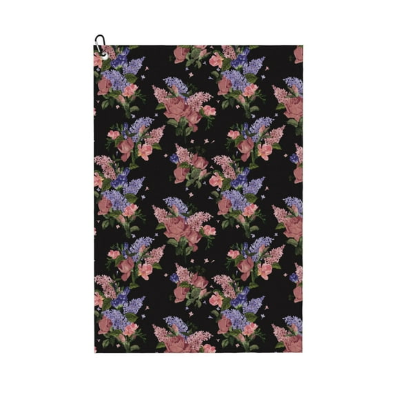 Easygdp Bouquet Golf Towel 24x16in for Men and Women with Carabiner Clip for Easy Attachment
