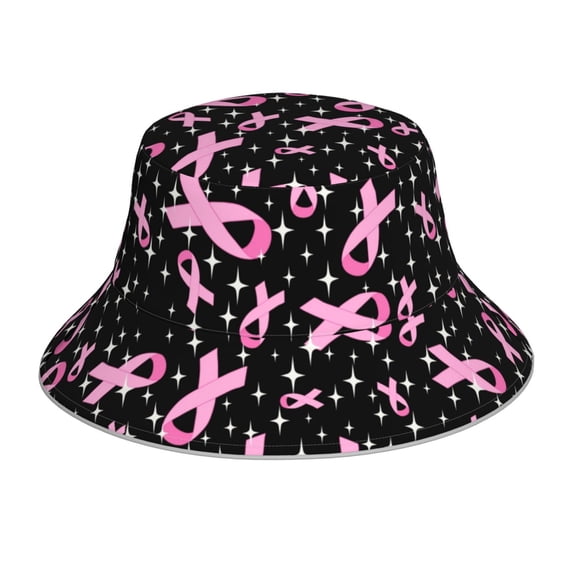 Easygdp Breast Cancer Awareness (2) Double-Sided Reflective Fisherman Hat for Outdoor and Night Walking, Unisex