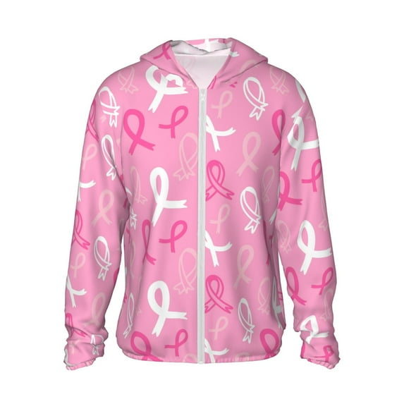 Easygdp Breast Cancer Awareness (3) Lightweight Long Sleeve Sun Shirt Sports long-Sleeved Sun Protective Clothing, Quick Drying Breathable - Medium
