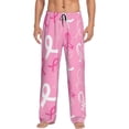 thumbnail image 1 of Easygdp Breast Cancer Awareness (3) Men's Pajama Pant, Sleep Elastic Waistband Lounge Pants - Large, 1 of 9