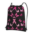 thumbnail image 1 of Easygdp Breast Cancer Drawstring Backpack Gym Bag,Sport Gym Sackpack,Gym Sack with Side Pocket for Men Women, 1 of 6