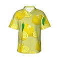 thumbnail image 1 of Easygdp Bright Lemons Men's Hawaiian Shirts Print Lapel Short Sleeve for Beach, vacation, party, casual occasions - Large, 1 of 9