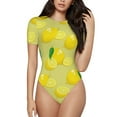 thumbnail image 1 of Easygdp Bright Lemons Women'S Waist-Cinching Short-Sleeved Onesie, Olastic Onesiet,Snaps At Bottom,Easy To Put On And Take Off - Large, 1 of 9