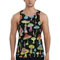 thumbnail image 1 of Easygdp Bright Mushrooms Men's Tank Top, Sleeveless Muscle T Shirts, Breathable, Quick-Dry, Loose for Gym, Running, Fitness - Small, 1 of 9