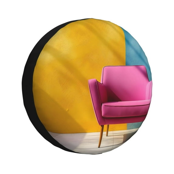 Easygdp Bright Pink Chair Wheel Cover,Spare Tire Cover,4-17in Spare Tire Cover Universal Fit for Trailer, Car, Truck, SUV, Jeep-14 inch