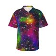 thumbnail image 1 of Easygdp Bright Universe Men's Hawaiian Shirts Print Lapel Short Sleeve for Beach, vacation, party, casual occasions - X-Large, 1 of 9