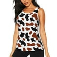 thumbnail image 1 of Easygdp Brown Black Cow Women's Workout Tank Top, Running Top, Hiking Shirt, Quick-Dry for Running, Yoga, Hiking - Small, 1 of 9