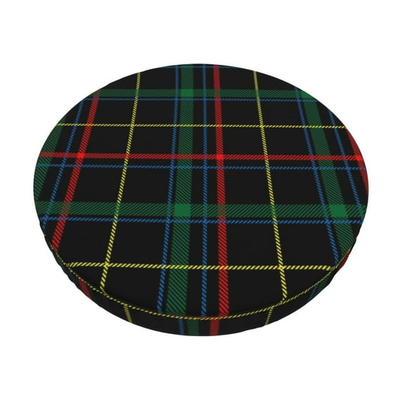 Easygdp Buffalo Plaid Dark Green Easy To Install Bar Chair Cover&Cound Chair Cover&Elastic Stool Cover, Washable&Bottom With Elastic Edge - 12 Inch