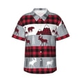 thumbnail image 1 of Easygdp Buffalo Plaid Forest Men's Hawaiian Shirts Print Lapel Short Sleeve for Beach, vacation, party, casual occasions - Medium, 1 of 9