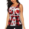 thumbnail image 1 of Easygdp Buffalo Plaid Love And Gnome Women's Workout Tank Top, Running Top, Hiking Shirt, Quick-Dry for Running, Yoga, Hiking - Large, 1 of 9