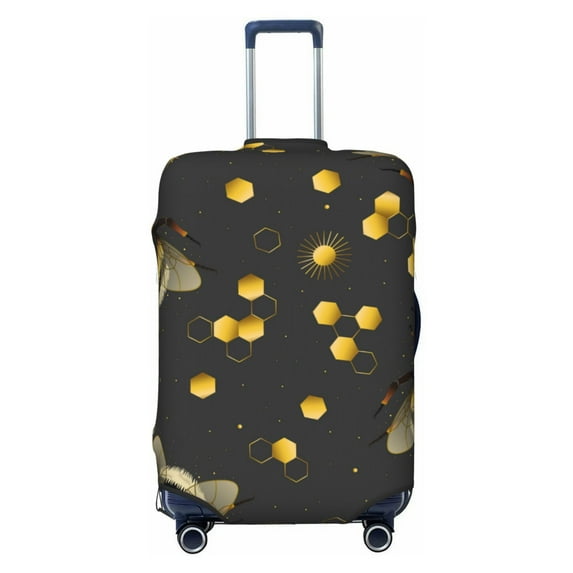 Easygdp Bumblebee Print Elastic and Washable Suitcase Protective Cover with Hidden Zipper Fits 18-32 inch Luggage -Medium