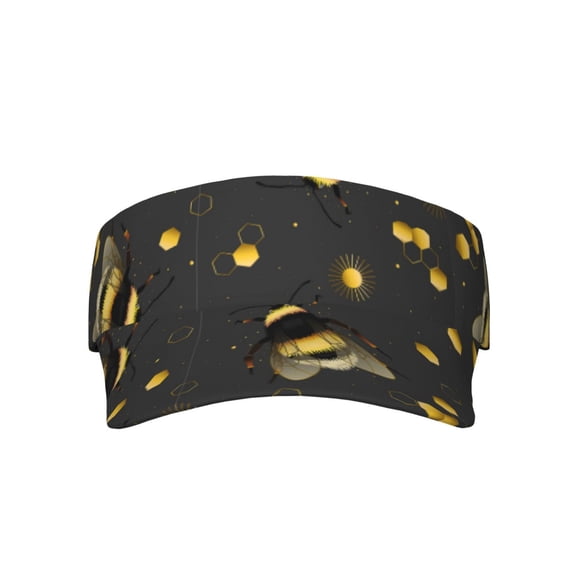 Easygdp Bumblebee Stretchy Visor - Unisex Visor Hat for Men and Women, UPF 50 Sun Protection Visor, Ultra-Light