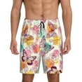 thumbnail image 1 of Easygdp Butterflies and Roses Men's Short Pajama Pants, Sleep Shorts, Household Pants, Casual Pants with Pockets - 4X-Large, 1 of 9