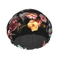 thumbnail image 1 of Easygdp Butterfly with Fowers Shower Caps for Women, Double Waterproof Layers Shower Cap, Quick Drying Bath Hair Cap Reusable, 1 of 9