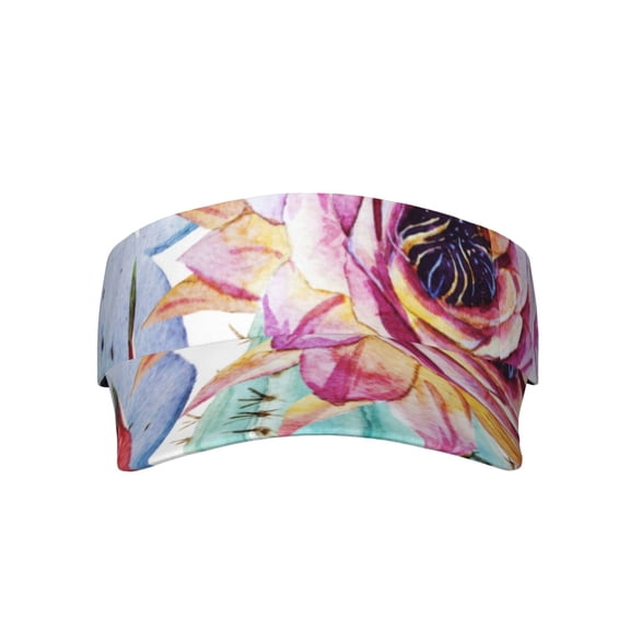 Easygdp Cactus Stretchy Visor - Unisex Visor Hat for Men and Women, UPF 50 Sun Protection Visor, Ultra-Light