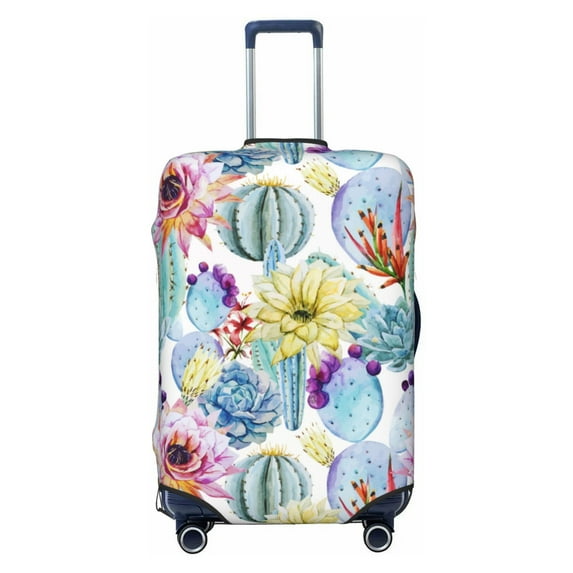 Easygdp Cactus1 Print Elastic and Washable Suitcase Protective Cover with Hidden Zipper Fits 18-32 inch Luggage -X-Large