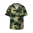 thumbnail image 1 of Easygdp Camouflage Dinosaur Men's Casual Short-sleeved Shirt with Pocket and Button Suitable for Beach Vacation Leisure - 3X-Large, 1 of 7