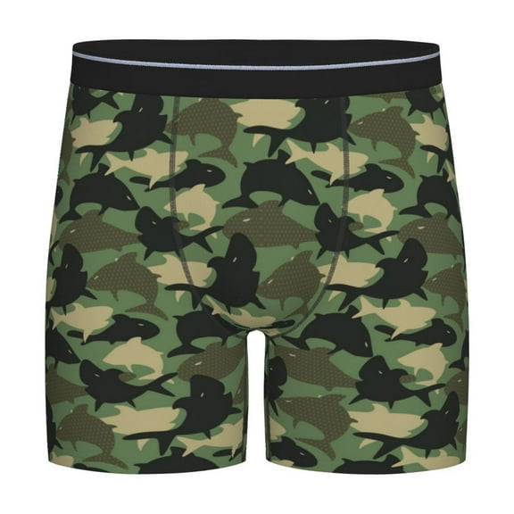 Easygdp Camouflage Shark Men's Boxer Briefs Men’s Underwear Boxer Briefs for Men