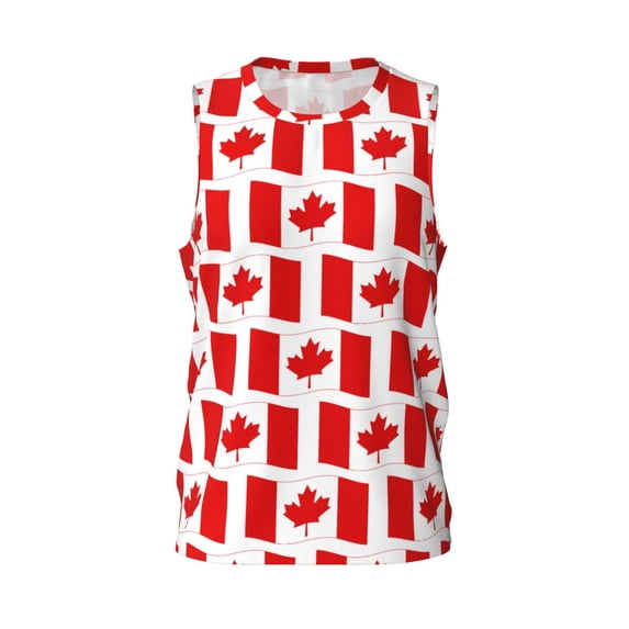 Easygdp Canada Men's Mesh Basketball Jersey Quick Drying Sleeveless Shirts Fitted Muscle Tank Tops Sport Round Neck T-Shirt - 4X-Large