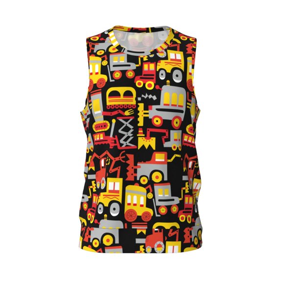 Easygdp Cars Men's Mesh Basketball Jersey Quick Drying Sleeveless Shirts Fitted Muscle Tank Tops Sport Round Neck T-Shirt - Medium