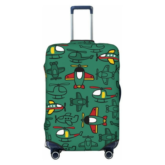 Easygdp Cartoon Air Transportation Double-Sided Printed Elastic Suitcase Protective Cover,Invisible Zipper, Business Trip Luggage Cases,Washable And Resistant To Falling -X-Large
