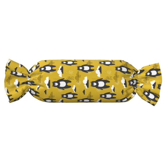 Easygdp Cartoon Bear Yellow Candy Pillow Cylindrical Pillows Sofa Pillow Neck Hand Support Pillows Lumbar Pillows Including Insert