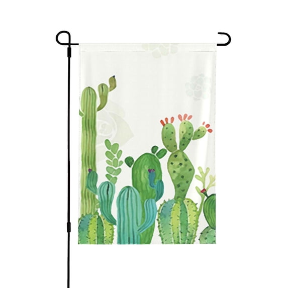 Easygdp Cartoon Cactus Garden Flag Yard Flag Welcome Flag, Double-Sided, Weather Resistant for Outdoor Decor - 28"x40"