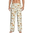 thumbnail image 1 of Easygdp Cartoon Corgi Men's Pajama Pant, Sleep Elastic Waistband Lounge Pants - XX-Large, 1 of 9