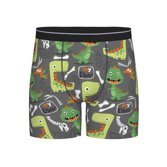Easygdp Cartoon Dinosaurs (2) Men's Boxer Briefs Men’s Underwear Boxer Briefs for Men