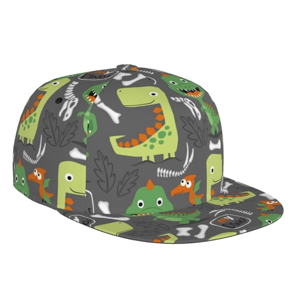 Easygdp Cartoon Dinosaurs Baseball Cap with Adjustable Flat Suitable for Head Circumference 22.4-23.6 in