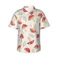 thumbnail image 1 of Easygdp Cartoon Flat Mushrooms Men's Hawaiian Shirts Print Lapel Short Sleeve for Beach, vacation, party, casual occasions - Medium, 1 of 9