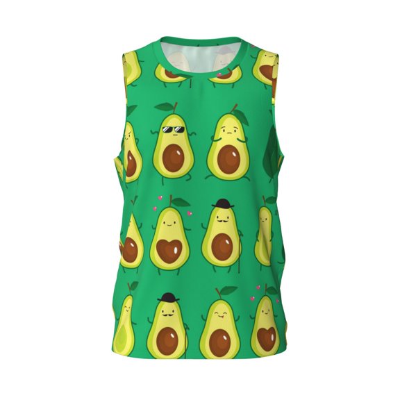 Easygdp Cartoon Fruit 1 Men's Mesh Basketball Jersey Quick Drying Sleeveless Shirts Fitted Muscle Tank Tops Sport Round Neck T-Shirt - 3X-Large