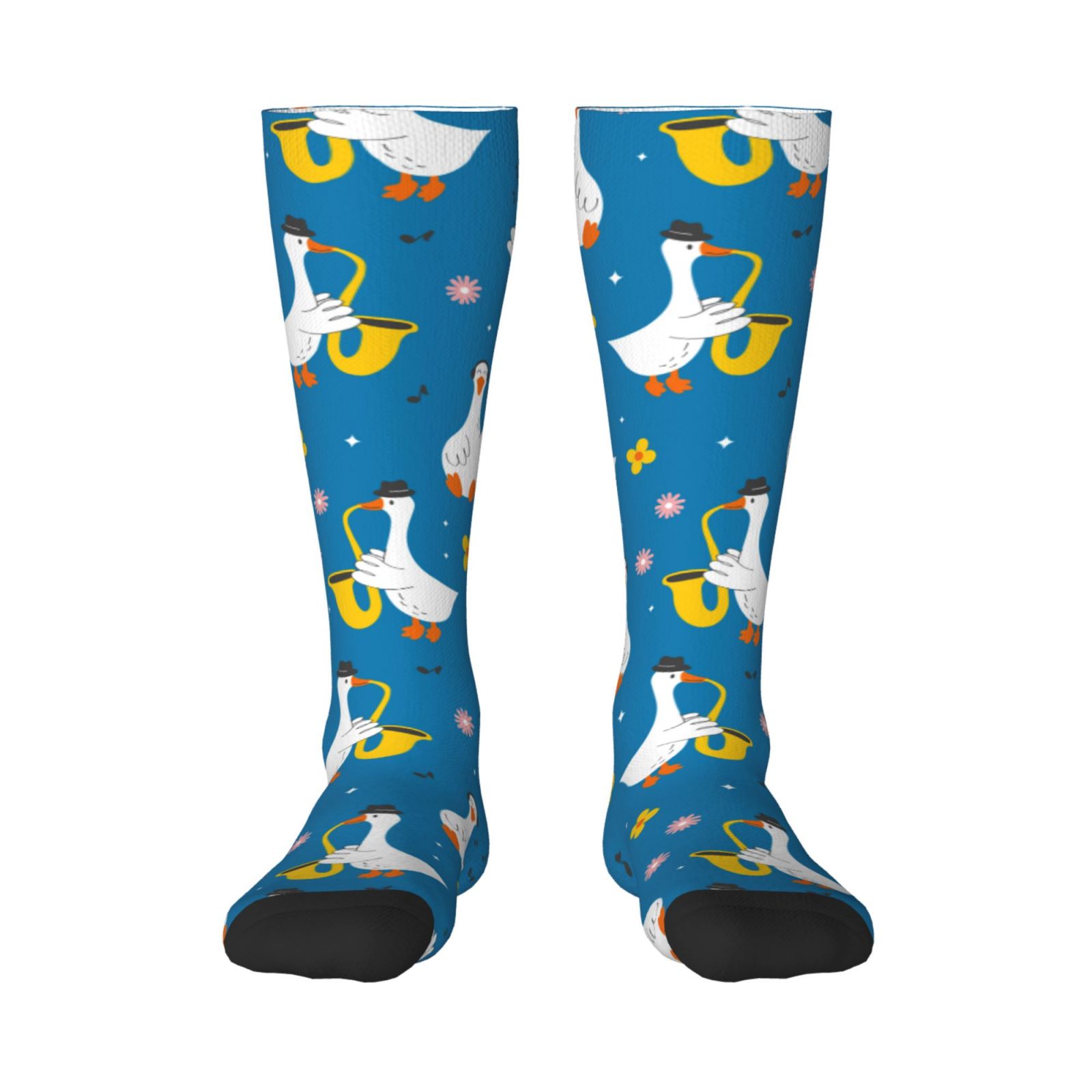 Easygdp Cartoon Goose Soccer Socks Sport Knee High Socks Calf ...
