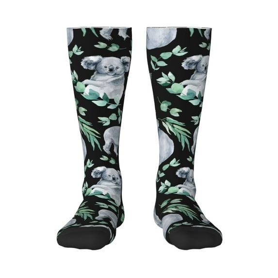 Easygdp Cartoon Koala Bear Soccer Socks Sport Knee High Socks Calf Compression Athletic Socks for Men and Women