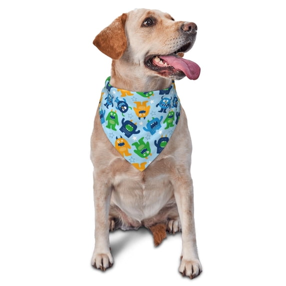 Easygdp Cartoon Monster Pet Scarf, Dog Triangle Scarf, Printing Dog Bib, Handkerchief Scarf for Small Medium Large Dogs Cats Pets