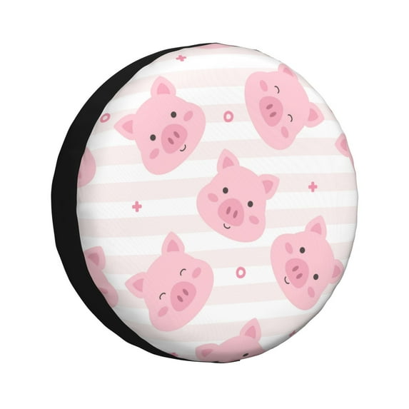 Easygdp Cartoon Pig Wheel Sun Guard, Spare Tire Cover,Universal Trailer Suv Truck Camper Travel,Easy To Install And Remove -17 Inch