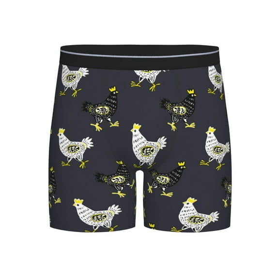 Easygdp Cartoon Rooster Men's Boxer Briefs Men’s Underwear Boxer Briefs for Men