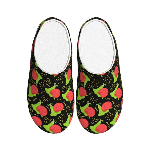 Easygdp Cartoon Snail Slippers for Women Mens Winter Warm Home Slippers Plush Slip on House Slippers for Indoor Outdoor Shoes-37/38