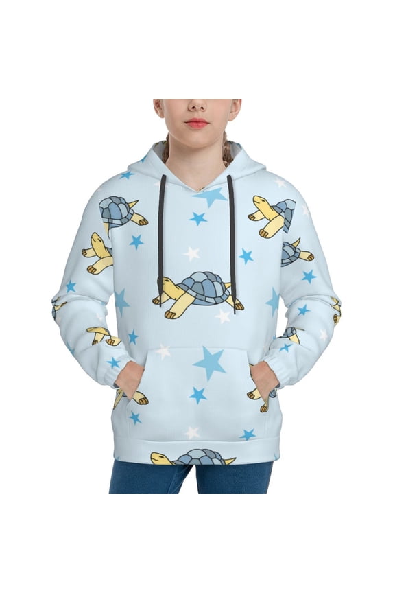 Cartoon Turtle Boys Hoodie Kids Sweatshirt Youth Pullover With Hood-Medium