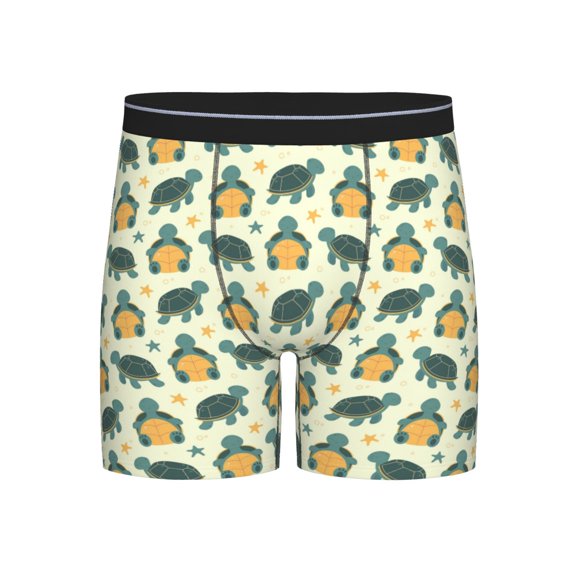 Easygdp Cartoon Turtles Men's Boxer Briefs Men’s Underwear Boxer Briefs for Men
