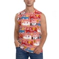 thumbnail image 1 of Easygdp Cartoon with Traffic Elements Men's Breathable Tank Tops Sleeveless Sporty T Shirts for Basketball, Mountaineering, Bodybuilding -3X-Large, 1 of 8