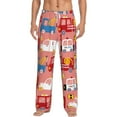 thumbnail image 1 of Easygdp Cartoon with Traffic Elements Men's Pajama Pant, Sleep Elastic Waistband Lounge Pants - Small, 1 of 9