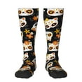 thumbnail image 1 of Easygdp Cat Skulls and Flowers Soccer Socks Sport Knee High Socks Calf Compression Athletic Socks for Men and Women, 1 of 9